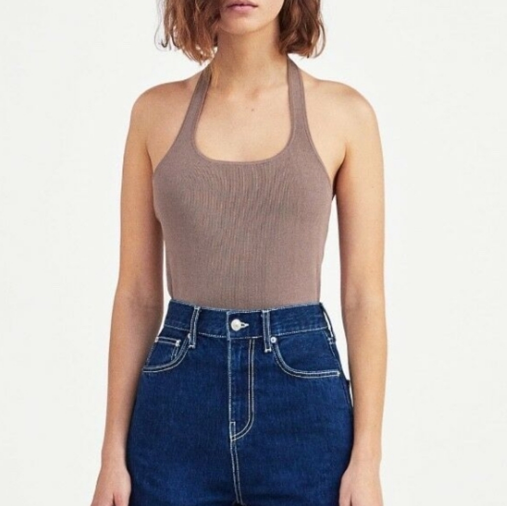 Zara knit halterneck bodysuit. M